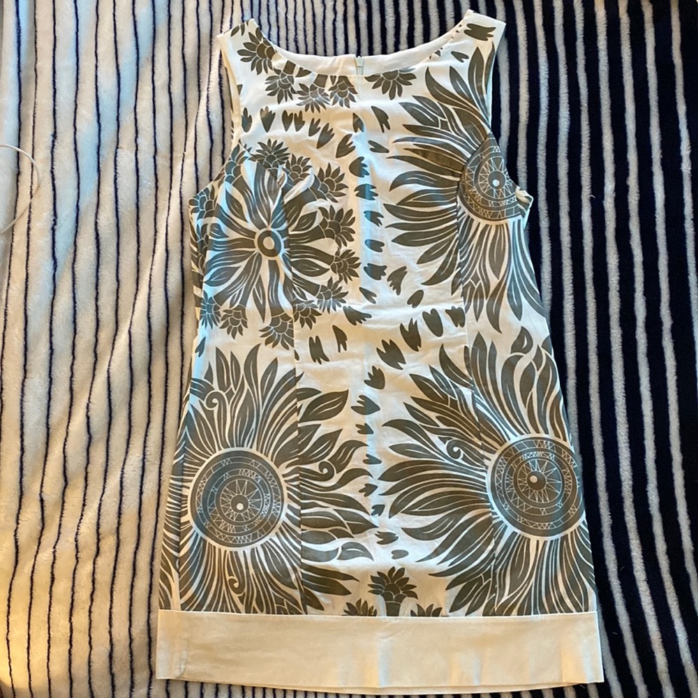 Forever 21 Retro Sun Print Metallic Mini Dress Size Small